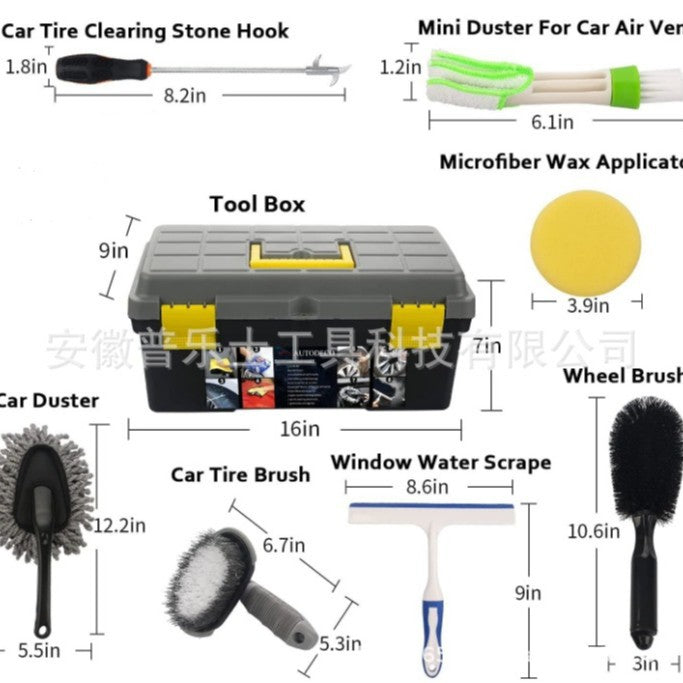 15-Piece Car Cleaning Kit with Storage Toolbox