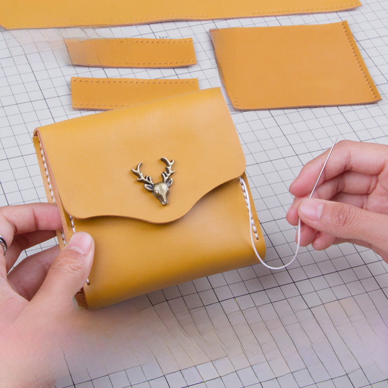 DIY Handmade Leather Coin Purse – Square Creative Wallet