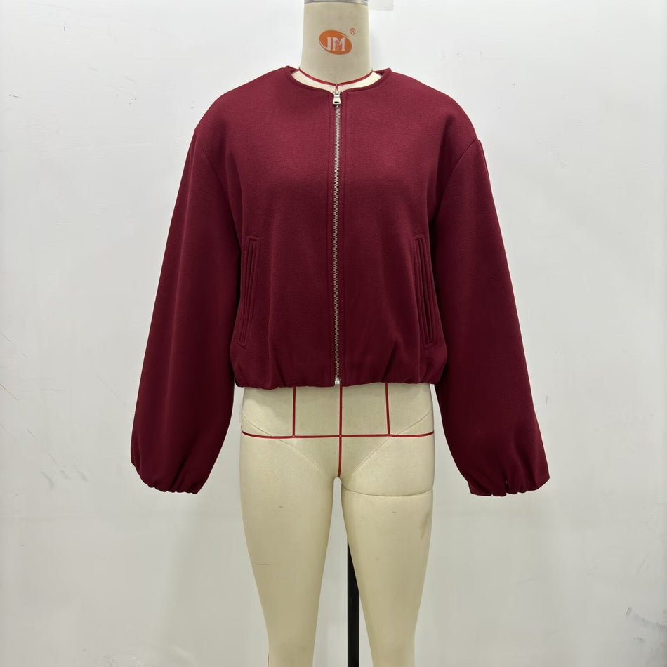 INSTOCK-Winter Round-Neck Bomber Jacket