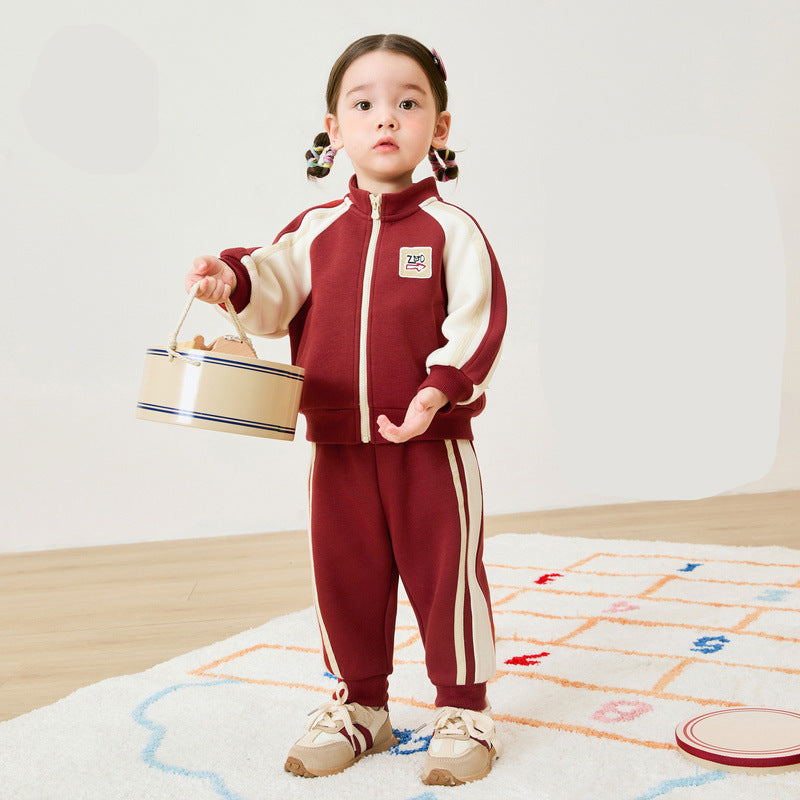 Kids Spring & Autumn Sweatshirt Two-Piece Set 2025
