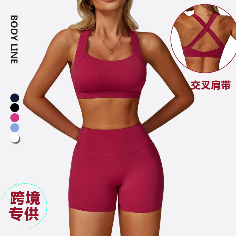 Cross-Border Lulu Nude Women's Sportswear Yoga Suit Fit Yoga