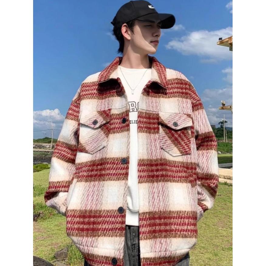 Men’s Retro Plaid Cardigan Jacket – Autumn/Winter