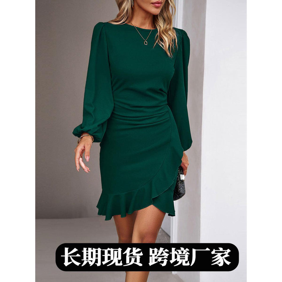 Sexy Long Sleeve Slim Fishtail Hip Hugging Dress Women Chic!