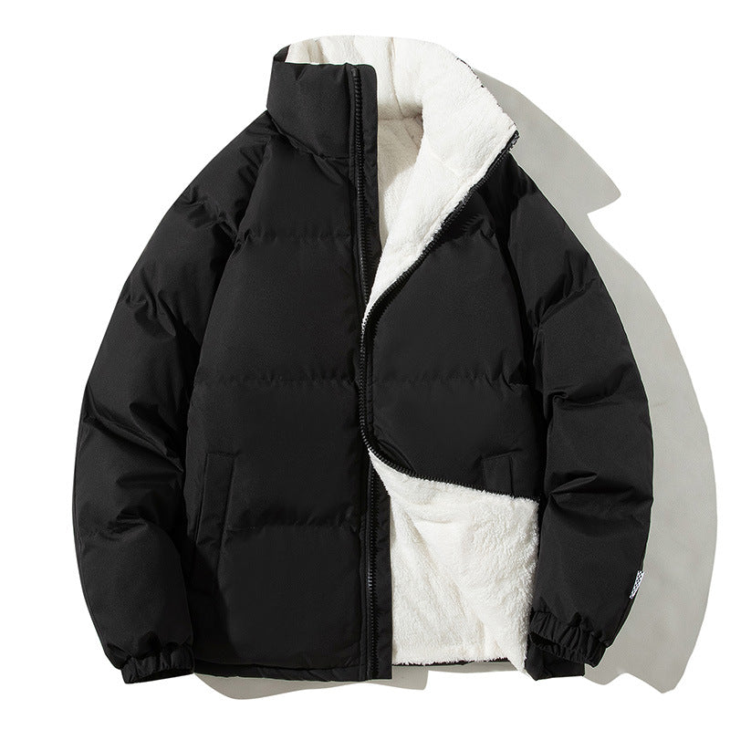 INSTOCK-Men’s Thickened Down Cotton Jacket – Velvet-Lined Winter