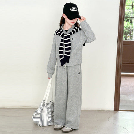 Girls’ Korean-Style Striped Shawl Two-Piece Set – Kids Fashion Nepal | Tudoholic