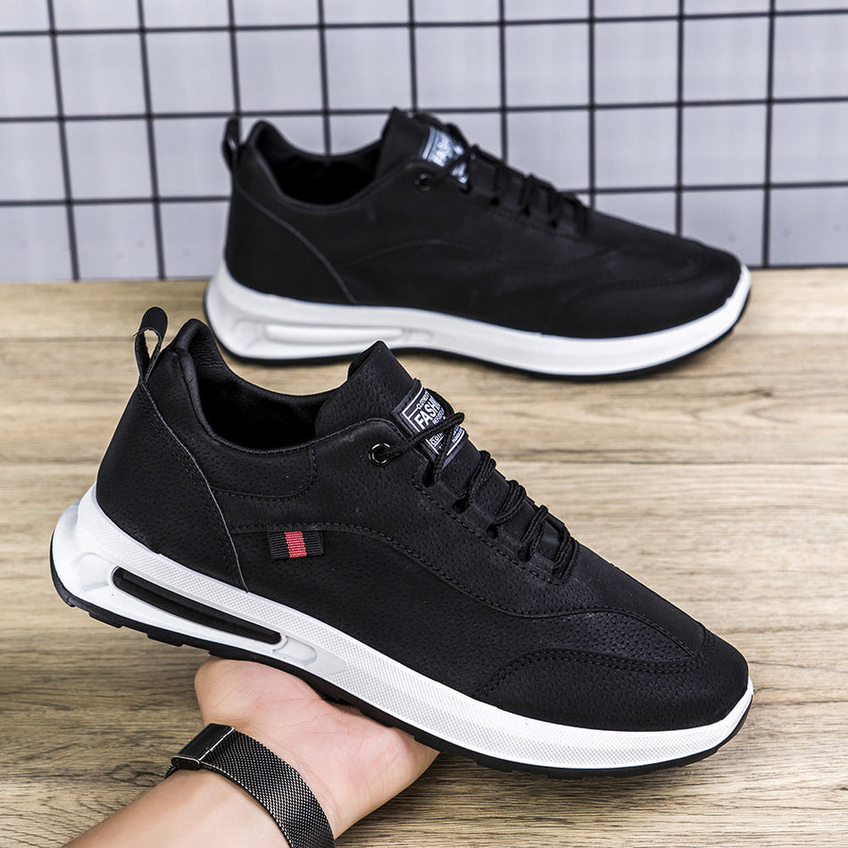 STOCK-Men’s Chunky Leather Sneakers – Versatile Korean Style