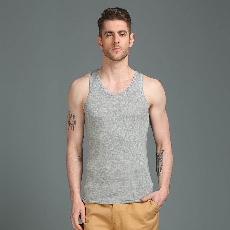 Men's White Cotton Vest – Breathable Slim Sleeveless Fitness Top