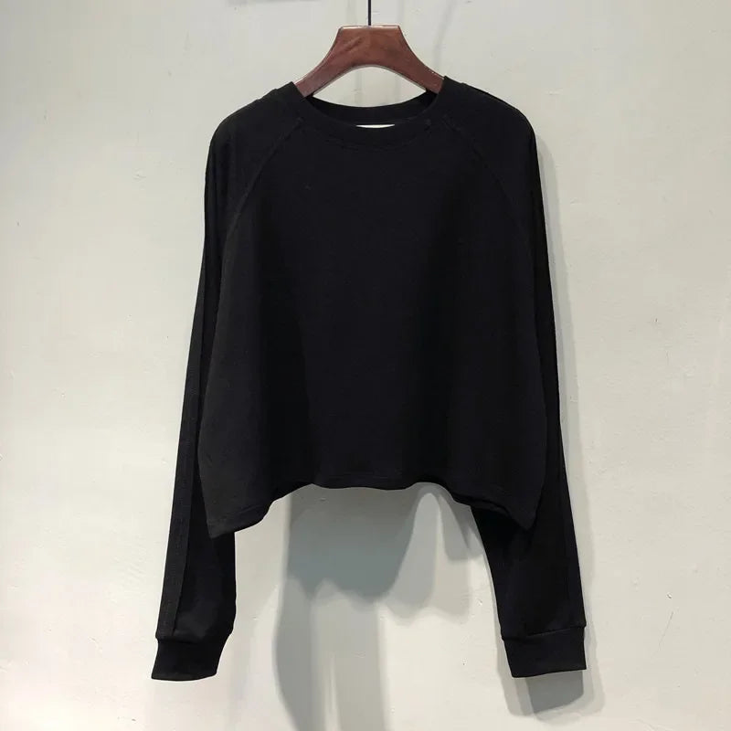 INSTOCK-Solid Color Loose Fit T-Shirt – Early Autumn Long Sleeve
