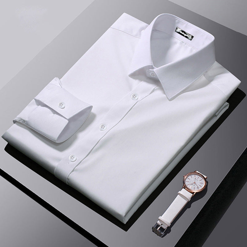 STOCK-Korean Slim Fit Shirt – Formal Long Sleeve White Top