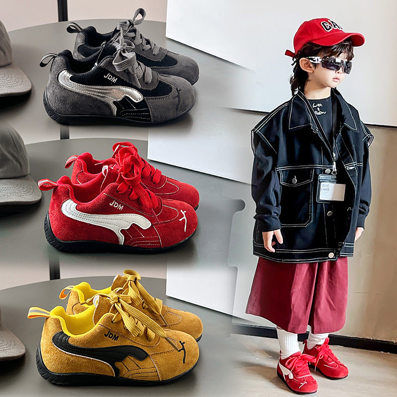 2025 Kids’ Red Low-Cut Soft Sole Sneakers
