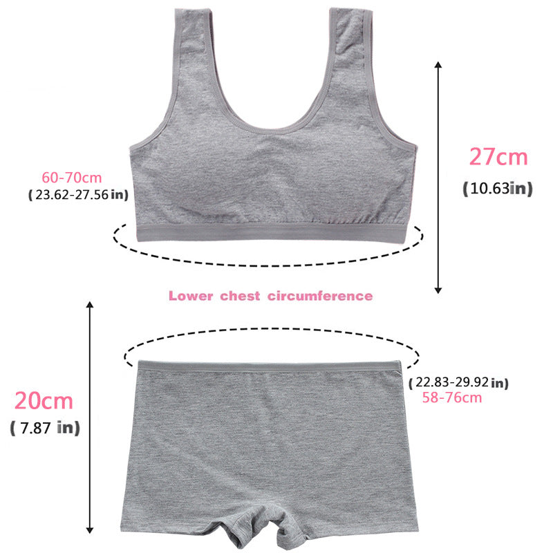 Girls' Bra Suit with Boxer Shorts