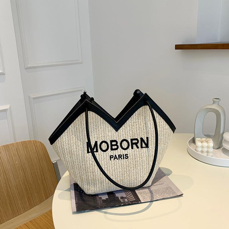 Woven Straw Casual Shoulder Tote Bag