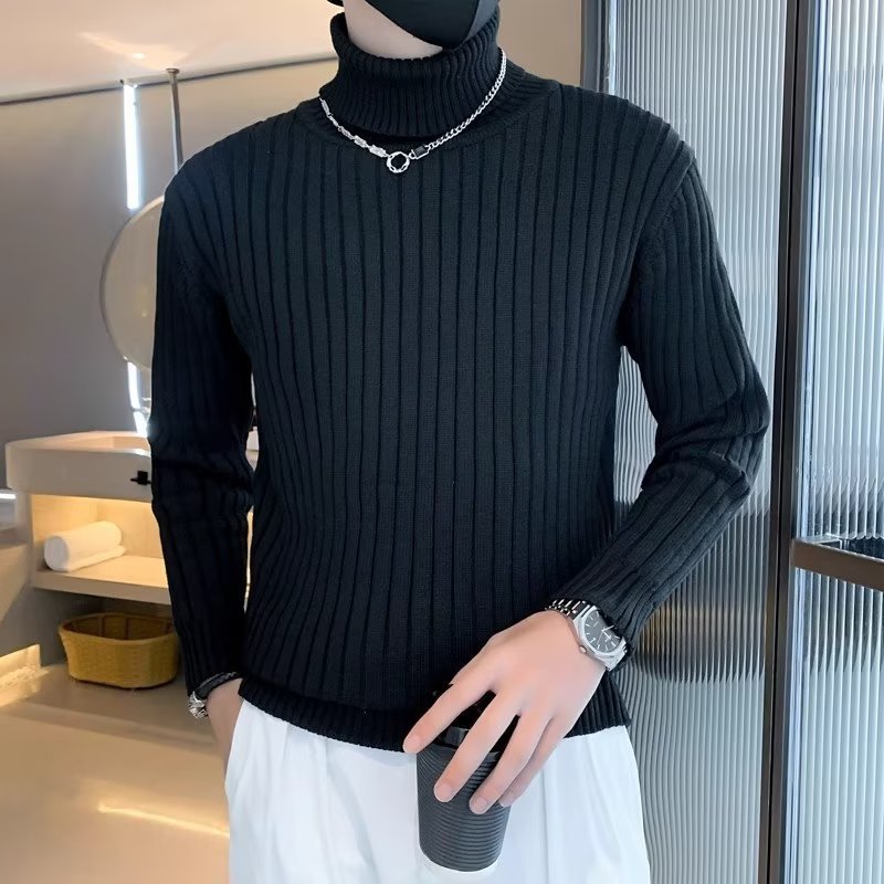 Men’s Slim Turtleneck Sweater – Youth Autumn Winter Knit