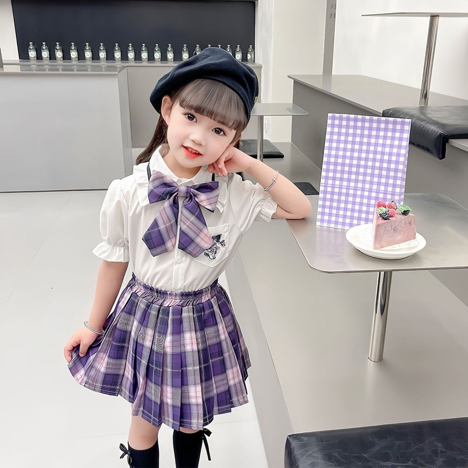 Girls JK college style two-piece suit summer princess dress