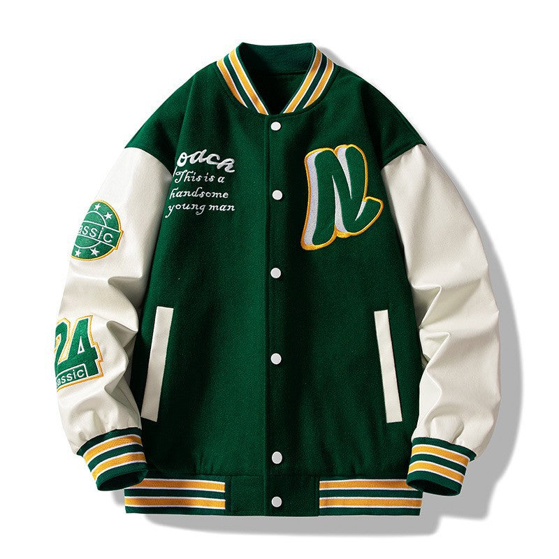Men's Retro Baseball Jacket – Spring Autumn Loose Fit