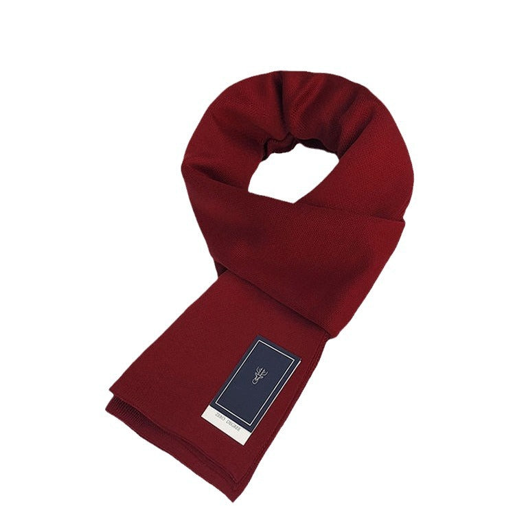 Men’s Knitted Solid Color Cashmere Scarf 2025 British Style Warm
