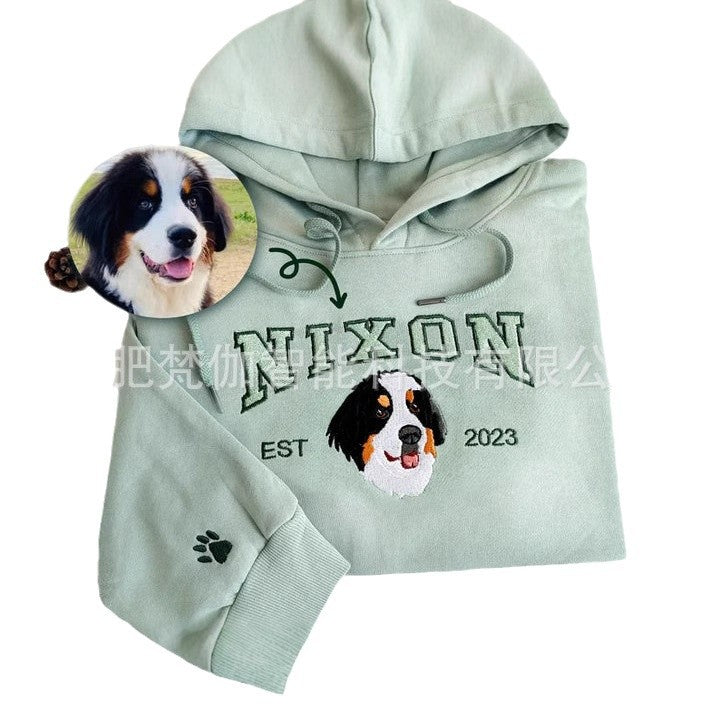 Custom Pet Embroidered Sweatshirt | Puppy Photo & Name