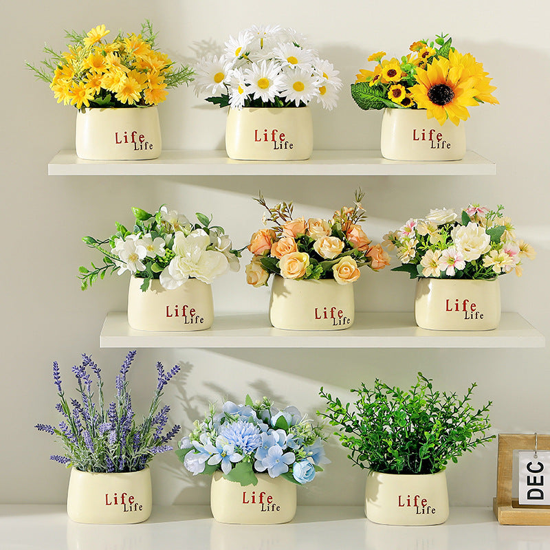 Artificial Potted Plant – Realistic Ceramic Flower Décor