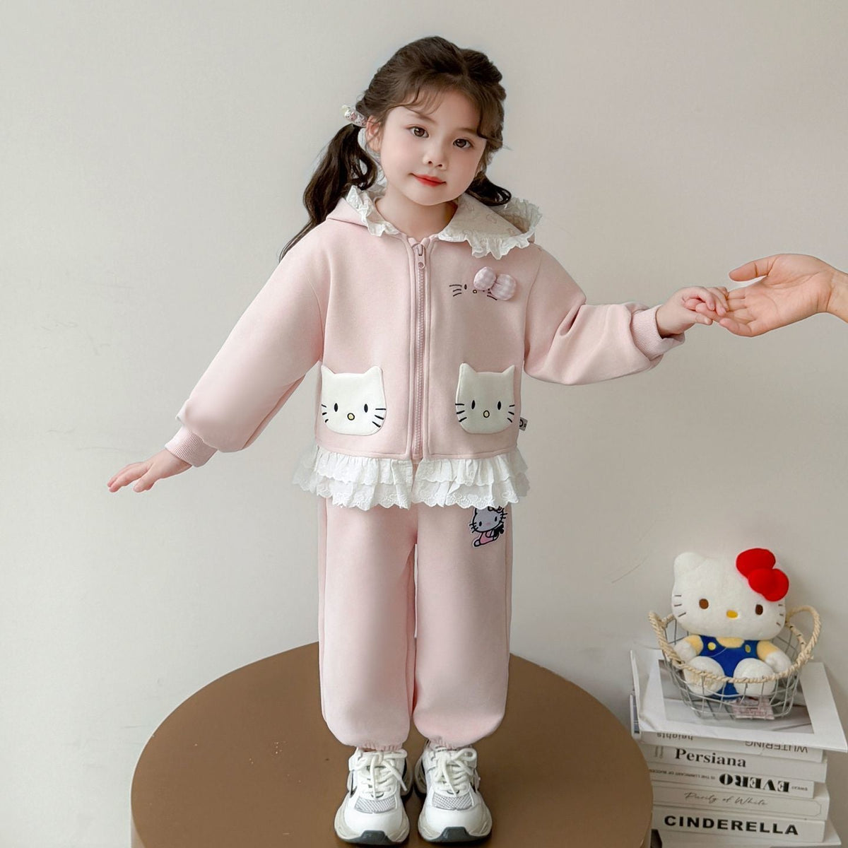 Baby Girl Cartoon Lace Cardigan Outfit Set – Adorable Toddler Fashion Nepal | Tudoholic