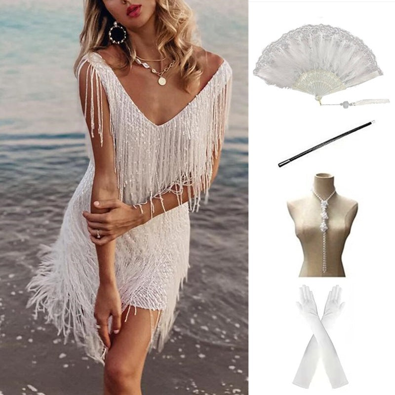 1920s Retro Sequin Tassel Party Dress Women