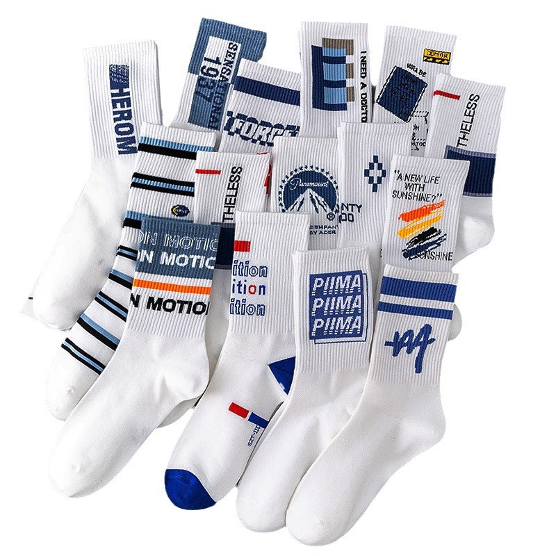 PACK OF 10 - Zhuji Unisex Sports Tube Socks Sweat-Absorbent