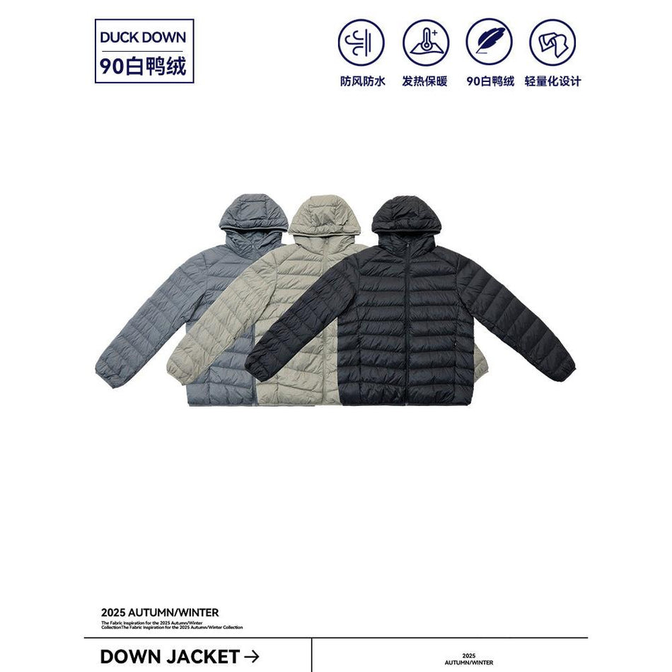 Unisex White Duck Down Lightweight Hooded Outdoor Jacket