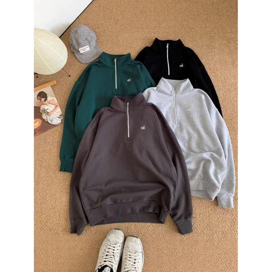 Heavyweight Half-Zip Stand-Up Collar Sweater Men’s Autumn Winter