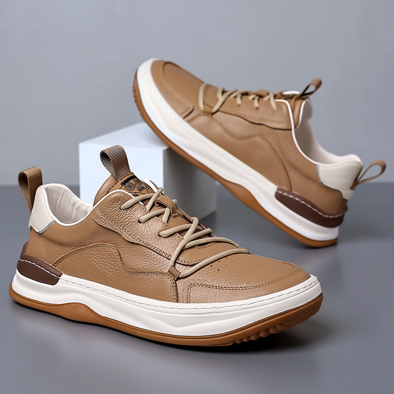 STOCK-2024 Cowhide Sports Shoes – Breathable Casual Leather Style