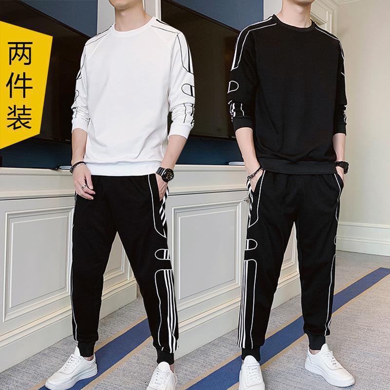 Men’s Spring-Autumn Sports Suit – Trendy Korean Two-Piece Set