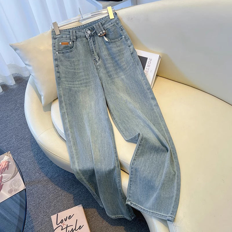 Women's Light-Colored Wide-Leg Jeans