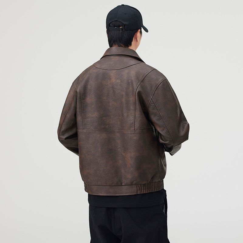 STOCK-American Trendy PU Leather Men's Jacket 2025 | Autumn