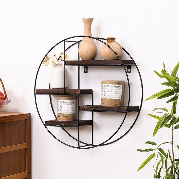 STOCK-Nordic Light Luxury Iron Wall Shelf Decorative Storage Rack