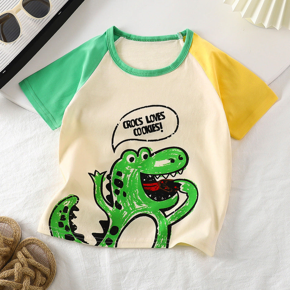 Korean Style Kids Cartoon Cotton Half Sleeve T Shirt Top Wear