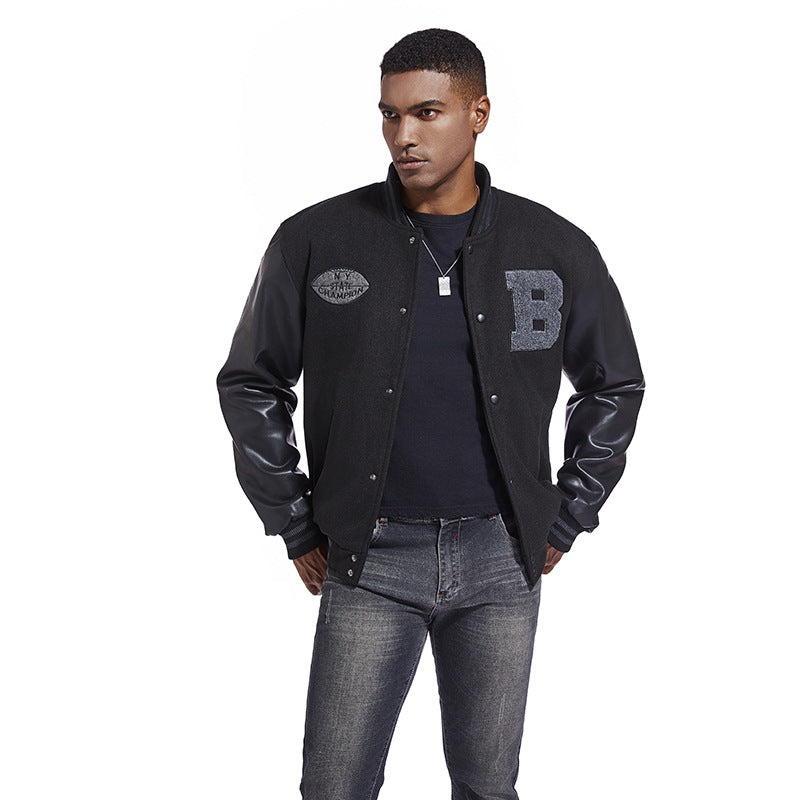 Men’s Autumn Winter American Baseball Jacket Embroidered