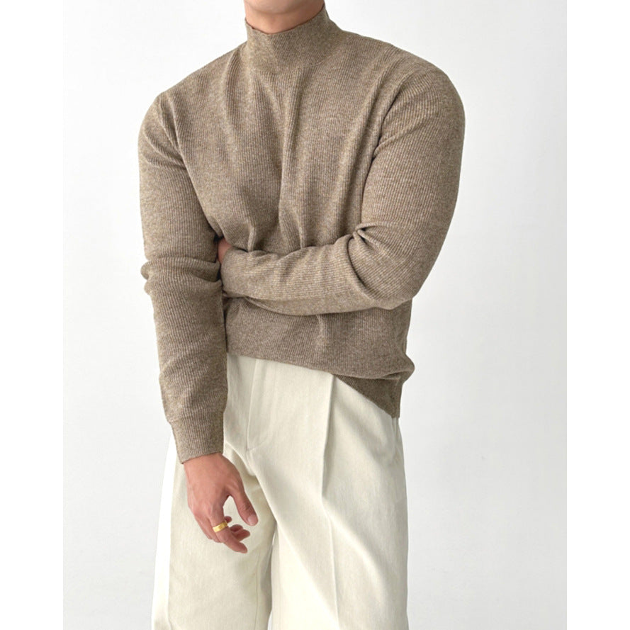 INSTOCK-Men’s Wool Half Turtleneck Sweater – Warm & Stylish Knit
