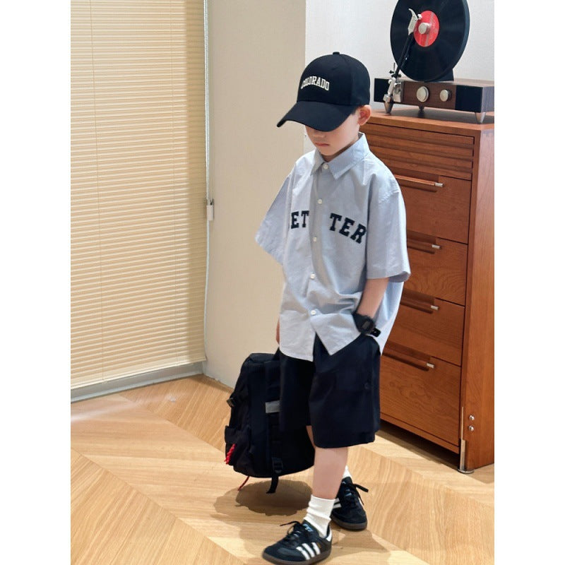Boys Summer 2026 Short Sleeve Shirt & Shorts Suit – Summer Kids Fashion Nepal | Tudoholic