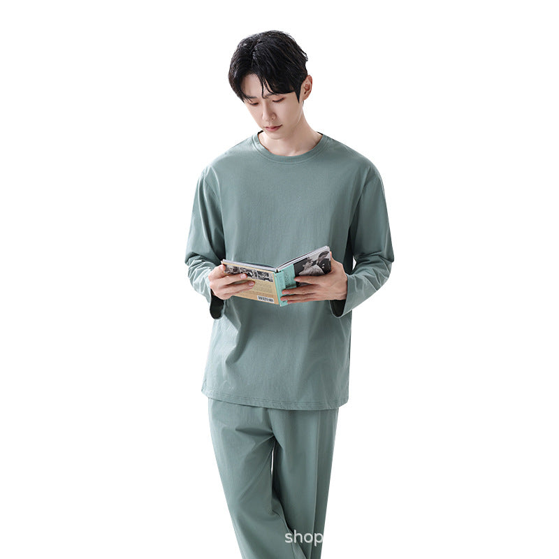 Men’s Cotton Pajamas Solid Color Casual 2025 Set