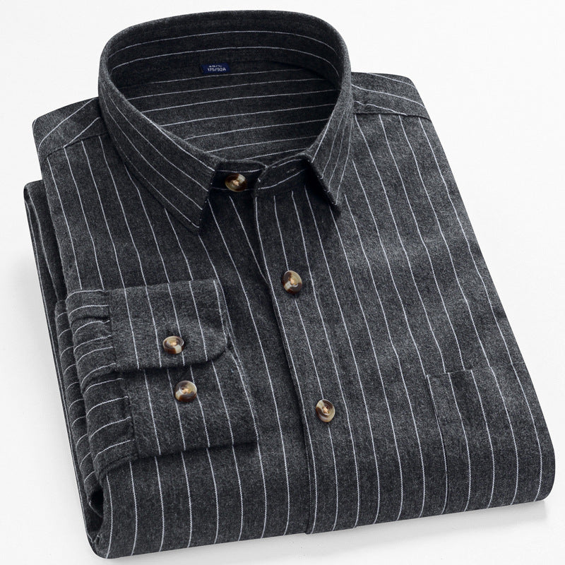 INSTOCK-Striped Flannel Casual Shirt for Men  Soft & Stylish