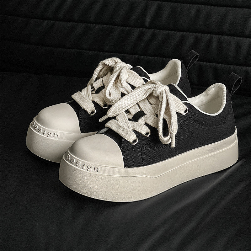 INSTOCK-Canvas Big Toe Shoes – Height Boost Board Shoes