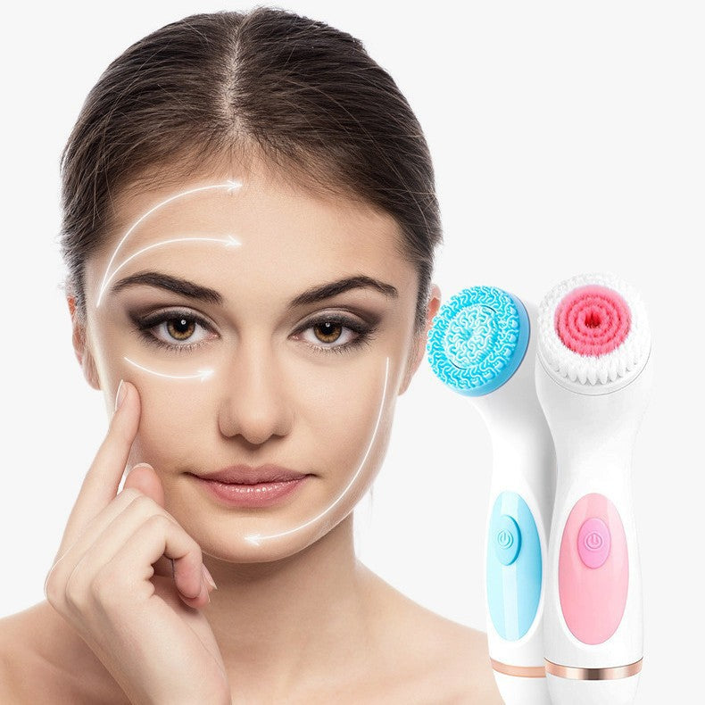 Electric Silicone Facial Cleanser – Ultrasonic Waterproof Brush