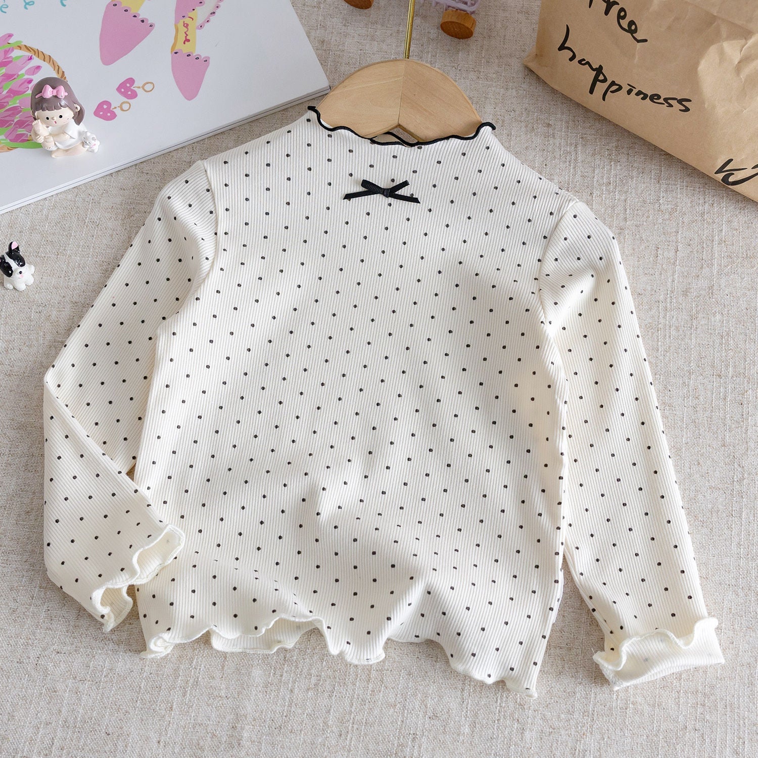 Girls Polka Dot Long Sleeve T-Shirt – Cute Spring Top – T-Shirts – Image 7