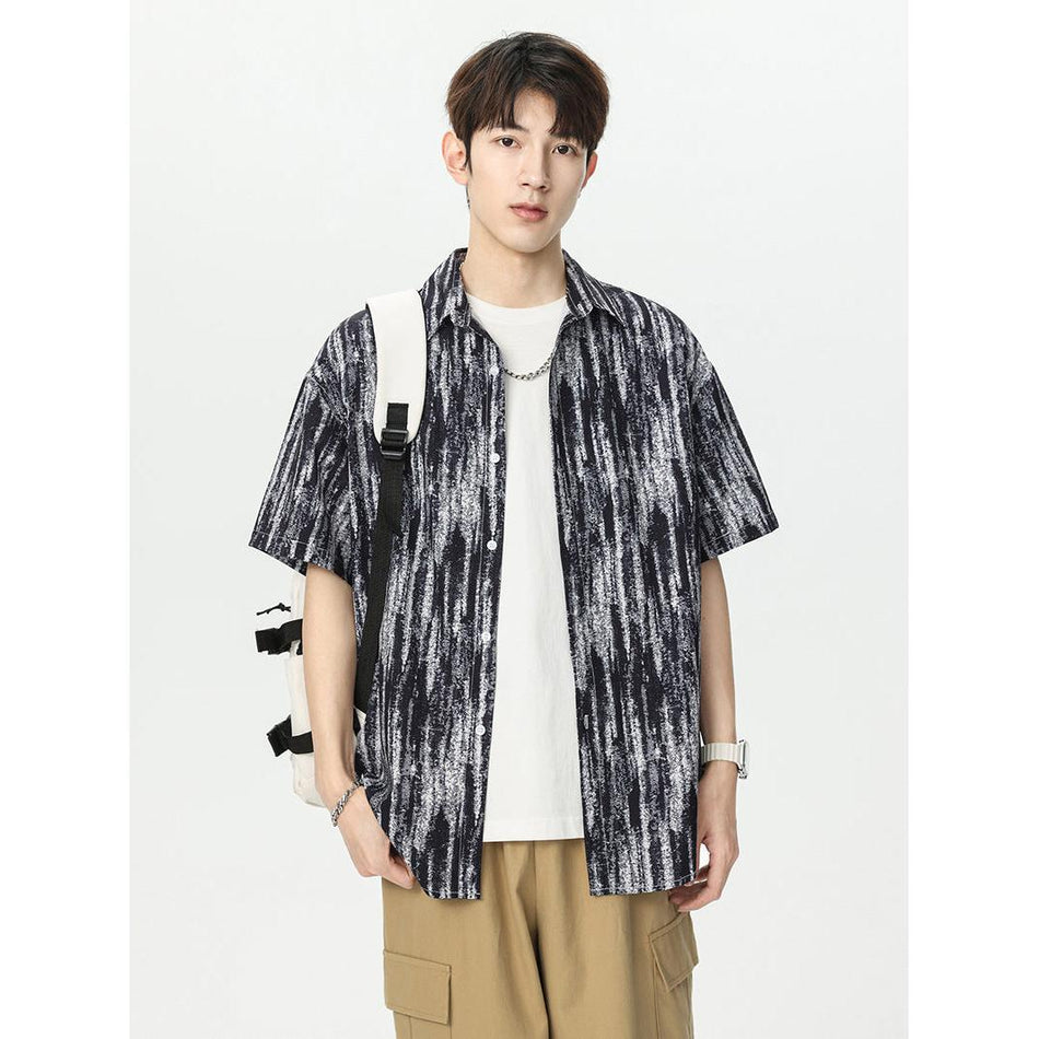 Men’s Ice Silk Short-Sleeve Shirt – Summer Loose Casual