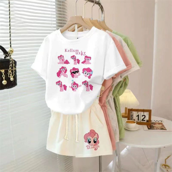 Girls Cartoon Sports Shorts Summer Set – Baby & Children's Outfits – Image 7