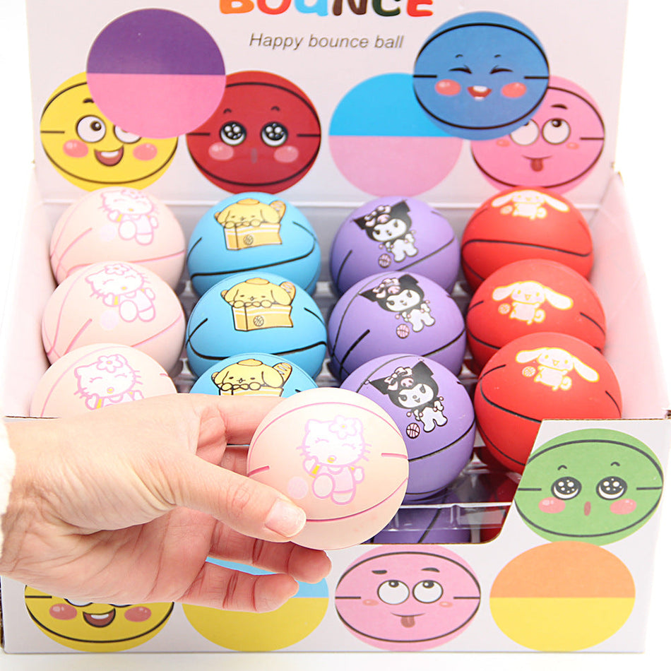 6CM Mini Cartoon Basketball Bouncy Toy for Kids