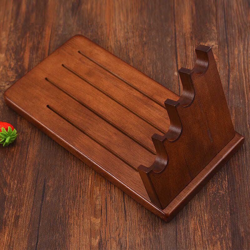 Solid Wood Kitchen Knife Holder for Desktop & Household Use