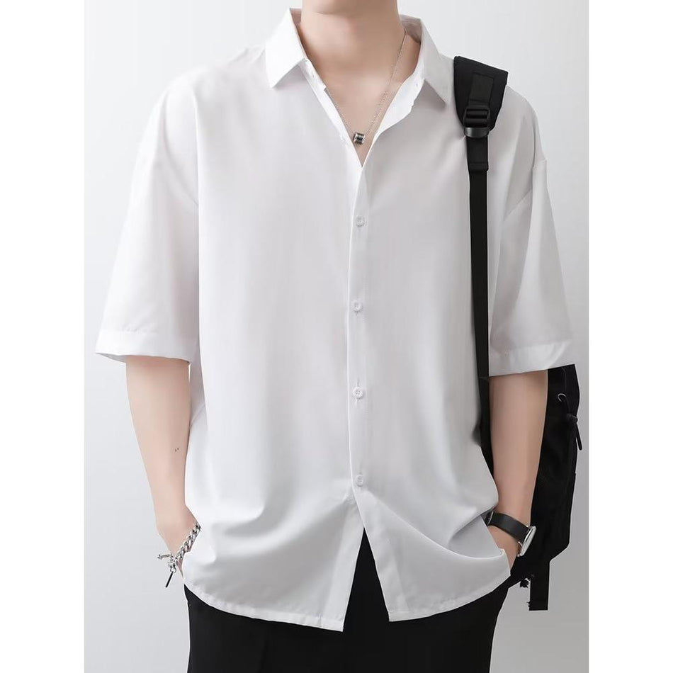 STOCK-Men’s Ice Silk Shirt – Cool, Trendy & Comfortable