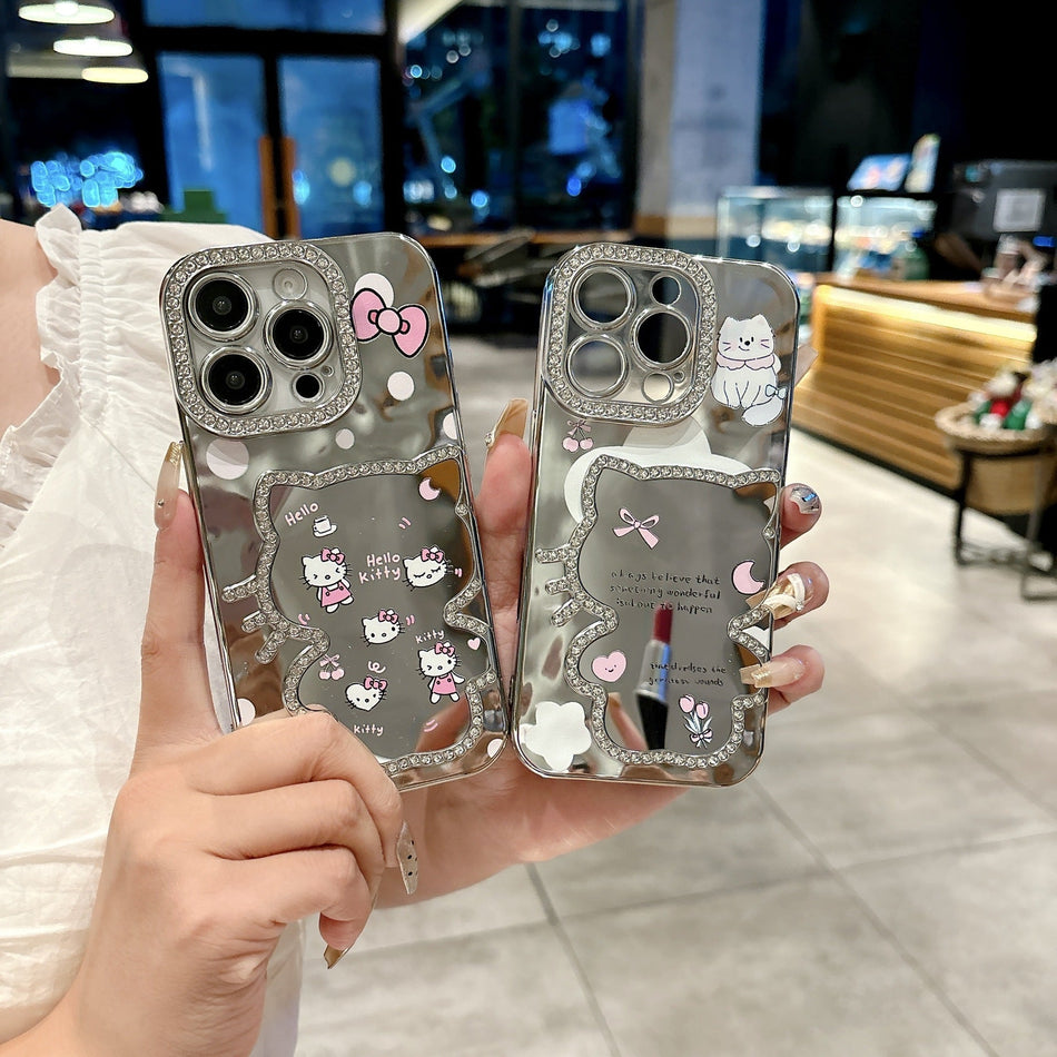 Mirror Laser Butterfly Diamond iPhone Case