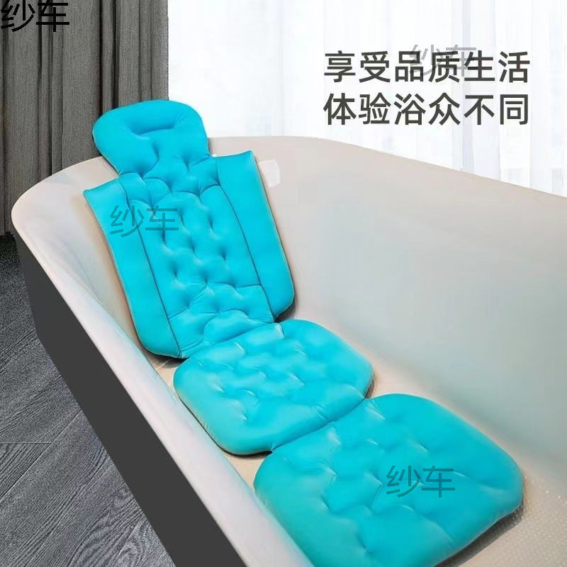 Extended Non-Slip Suction Bath Mat with Backrest Support