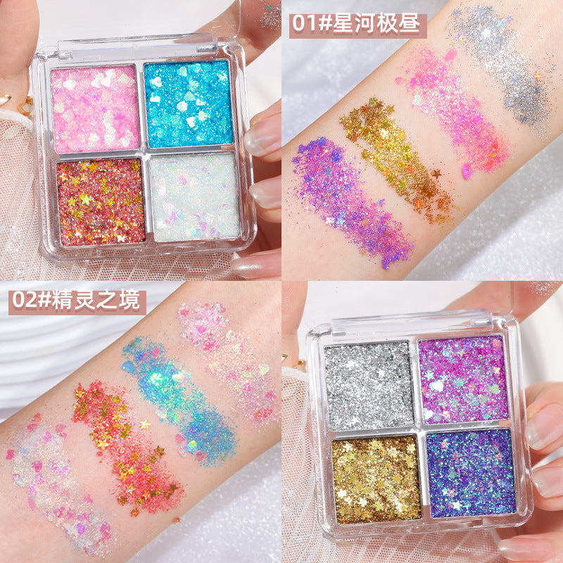 Helen Beauty 4-Color Children's Day Glitter Eyeshadow Palette