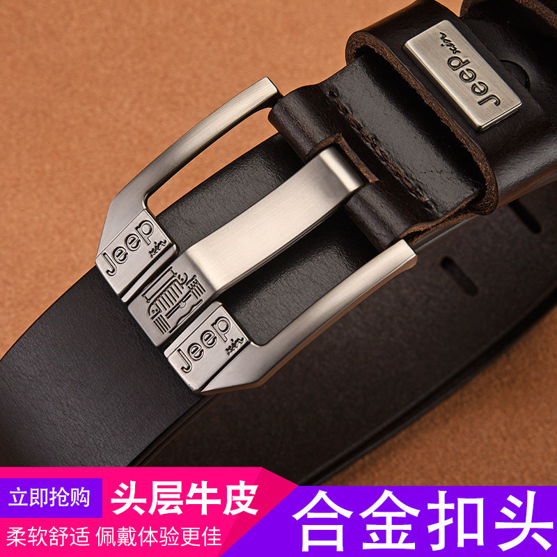 JEEPxin Men’s Genuine Cowhide Belt – Vintage & Trendy